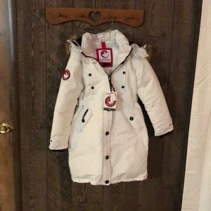 White CANADA WEATHER GEAR COAT